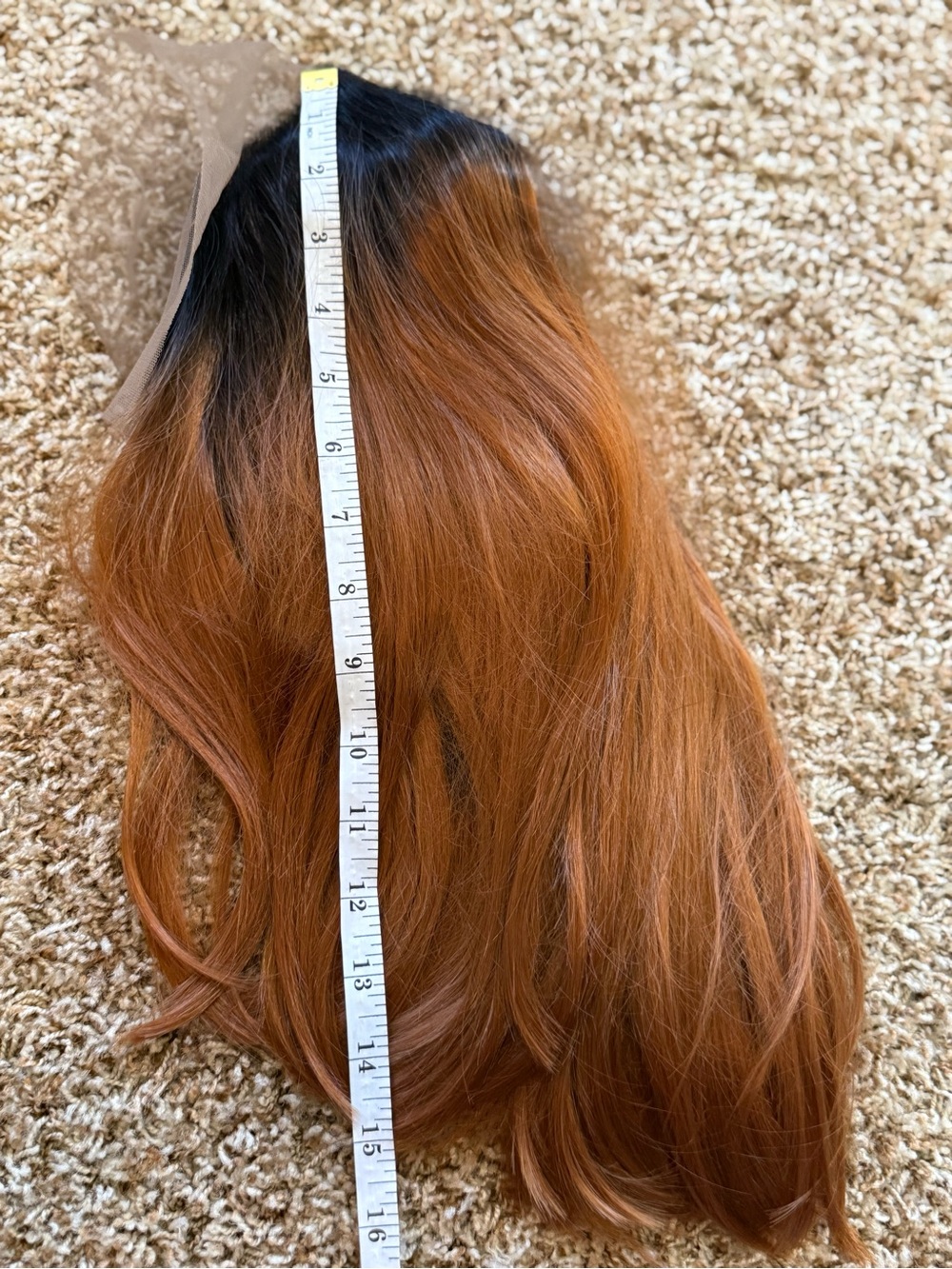 Black to Copper Ombre Long Straight Women’s Hairpiece